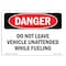 Signmission OSHA Danger, 7" Width, Aluminum, 7" W, 10" L, Landscape, Do Not Leave Vehicle Unattended While OS-DS-A-710-L-2066 - alternate 1